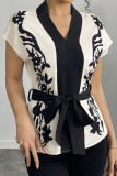 Summer Printed Temperament V-Neck Shirt