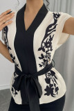 Summer Printed Temperament V-Neck Shirt