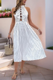 Wave Point Sleeveless Butterfly Dress