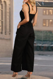 Sleeveless Camisole Single Breasted Jumpsuit Pants