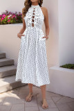Wave Point Sleeveless Butterfly Dress