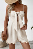 Waffle Bow Sleeveless Camisole Jumpsuit
