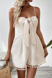 Waffle Bow Sleeveless Camisole Jumpsuit