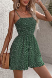 Retro Floral Print Strapless Sleeveless Jumpsuit