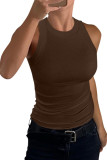 Summer Knitted Sleeveless Solid Color Vest