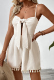Waffle Bow Sleeveless Camisole Jumpsuit