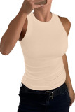 Summer Knitted Sleeveless Solid Color Vest