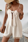 Waffle Bow Sleeveless Camisole Jumpsuit