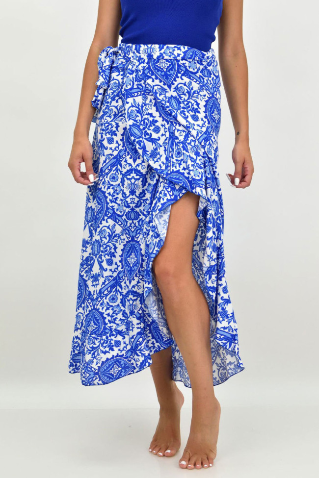 Ethnic Style Paisley Pattern Printed Irregular Skirt