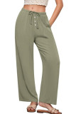 Linen High Waisted Solid Color Wide Leg Pants