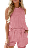 Striped Sleeveless Vest Shorts Two-Piece Set