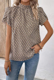 Lotus Leaf Short Sleeved Round Neck Printed Shirt
