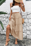 Summer New Ruffled Solid Color Skirt