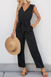 Lace V-Neck Sleeveless Backless Jumpsuit Pants