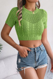 Leisure Hollow Knitted Short Sleeved Shirt