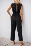 Lace V-Neck Sleeveless Backless Jumpsuit Pants