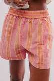 Striped Casual Elastic Pocket Beach Shorts