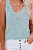 Solid Color V-Neck Sleeveless Knitted Vest