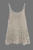 Hollow Knit Sleeveless Camisole Vest