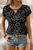 Summer Printed V-Neck Short Sleeved Shirt
