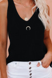 Solid Color V-Neck Sleeveless Knitted Vest