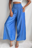 Solid Color High Waisted Loose Casual Wide Leg Pants