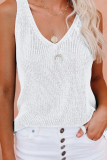 Solid Color V-Neck Sleeveless Knitted Vest