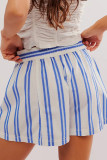 Striped Casual Elastic Pocket Beach Shorts