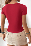 Slim Fit U-Neck Yoga Short Sleeved T-Shirt