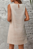 Solid Color Hollow Out Short Sleeved Dress