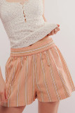 Striped Casual Elastic Pocket Beach Shorts