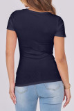 U-Neck Ribbed Short Sleeved T-Shirt