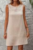 Solid Color Hollow Out Short Sleeved Dress