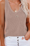 Solid Color V-Neck Sleeveless Knitted Vest