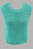 Beach Round Neck Knitted Hollow Cover Shirt