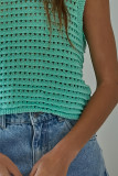 Beach Round Neck Knitted Hollow Cover Shirt