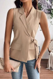 Spring Summer Commuter Sleeveless Lapel Suit Vest