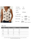 Summer Bow Print V-Neck Sleeveless Shirt