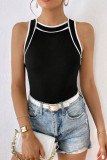 Round Neck Contrasting Sleeveless Vest
