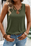 Summer Solid Color V-Neck Sleeveless T-Shirt