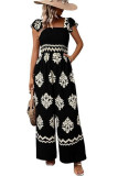 Vintage Printed High Waisted Wide Leg Jumpsuit