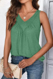 Solid Color V-Neck Sleeveless Camisole T-Shirt