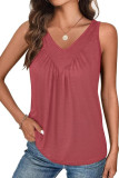 Solid Color V-Neck Sleeveless Camisole T-Shirt