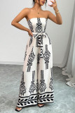 Ethnic Style Printed Wide Leg Jumpsuit