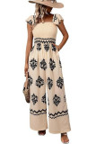 Vintage Printed High Waisted Wide Leg Jumpsuit
