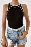 Round Neck Contrasting Sleeveless Vest