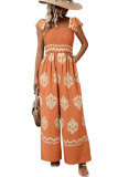 Vintage Printed High Waisted Wide Leg Jumpsuit