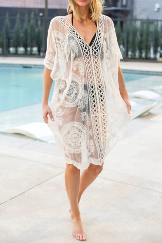 Sports Leisure V-Neck Lace Hoodie Dress