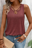 Summer Solid Color V-Neck Sleeveless T-Shirt