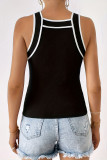 Round Neck Contrasting Sleeveless Vest